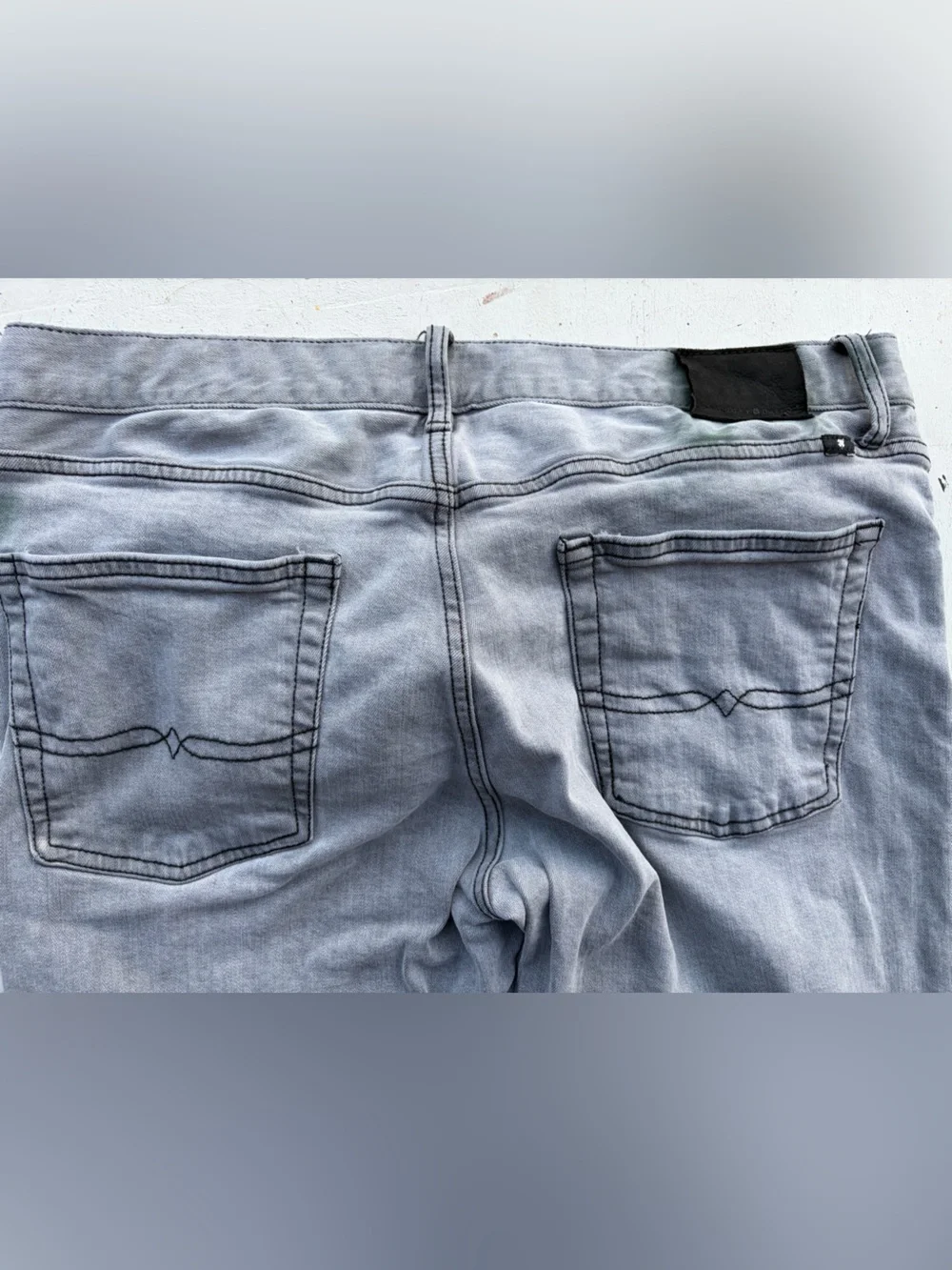 Men's Lucky Brand Jeans Gray 221 Straight Denim 36x32 Zip Original Stretch City